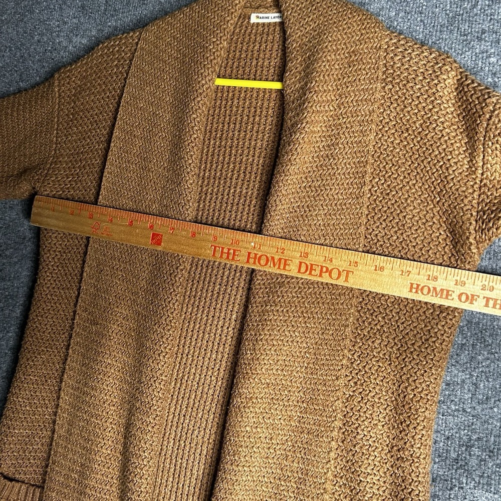 Marine Layer Open Front Cardigan Chunky Knit Size Xs Mustard Yellow - Picture 5 of 8